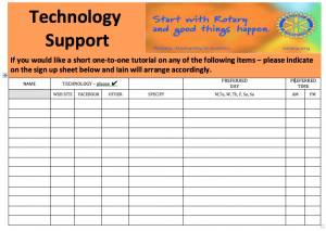 Sign-up sheet