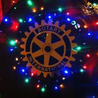 The new Rotary logo and lighting on the refurbished sleigh