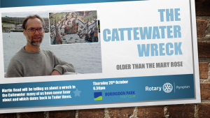 Martin Read will be telling us this week about the Cattewater Wreck - older than THE MAry Rose - not our Mary-Rose - well it is older but you know what we mean.
