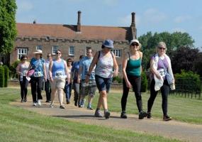 Walkers starting on their journey