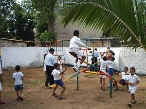 Children Trying Out the New Equipment