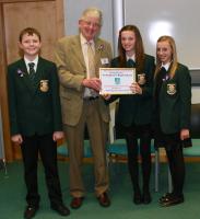 Dec 2012 - President Mike presents a Youth Speaks certificate