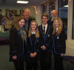 St Columba's Interact Club with teacher Brian Cowan and Rotarian Allan Prentice