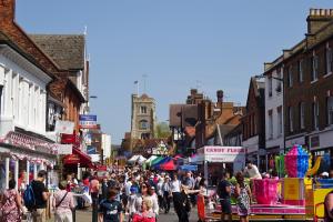 Pinner High Street in the sunshine