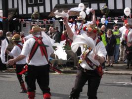 Merrydowners Morris Men perform outside the Queen's Head