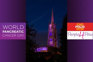St James turns Purple for Purple4Polio and Pancreatic Cancer Awareness Month