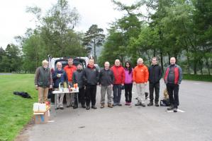 A confident group of walkers at the start (before the rain)