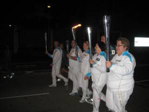 Members of the Medway Sunlight Rotary Club Torch team carry the flame high in its journey!