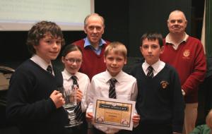 The winning team with President, George Penny and Quizmaster, Willie Bell