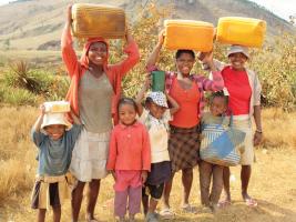 Walking to fetch fresh water