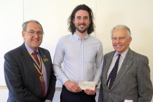 President Dave and John Cleaver flank Harry Thomas