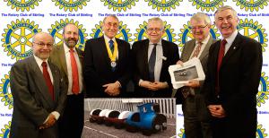 John Yellowlees (4th from L) plus example of train planter.