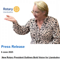 Press Release - 6th June 2025 - New Rotary President Outlines Bold Vision for Llandudno