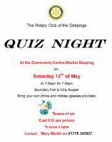 Quiz Night on the 13th May 2017