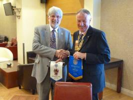 Keith Trencher, President Elect of Wigan Rotary Club with Geoff Bigg