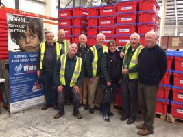 Hands on Rotary! A team of Rotarians and partners joined together to create more than 60 life saving Emergency Water Boxes which are sent as Emergency Kits to areas that have experienced a disaster.