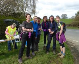 Several local doctors and friends at the 21 mile checkpoint