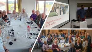 We hold a monthly dinner meeting with a Speaker