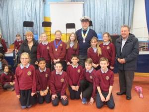 Rotakids at Whichurch Primary School and the visit by District Governor Christopher Williams