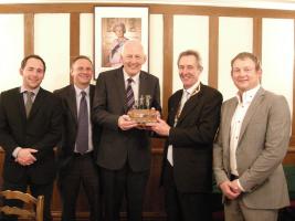 The winning team of Greendeal Manager. Team Captain, Ken Kneale centre with President John Doyle fourth from the left.