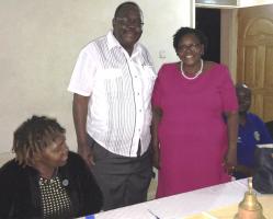 President Juvenal Shiundu meets with Mrs Esther Mudy who is the President of the Rotary Club of Kakamega in Kenya.