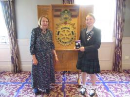 Abigail King (Young Writer competition, Intermediate Winner) and Rotarian Jane Cooper (District organiser, Young Writer competition)
