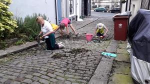 Rotarians at work with Clitheroe Civic Society