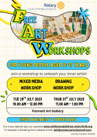 Free Art Workshops for young people aged 11-17 years