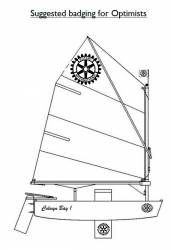 Proposed badging for the fleet of Optimist training dighies based at Porth Eirias Colwyn Bay.