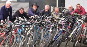 Bike 4 Africa - 75 bikes being loaded onto truck. Thanks for the help with transport from Alloa Rotary Club