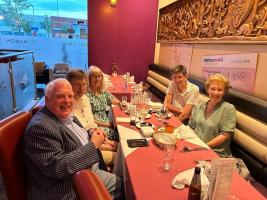 Alan, Kitty, Renate, Bob and Amanda enjoy a convivial evening to celebrate another year of faithful service to the Community