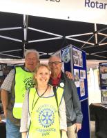 Three generations of Rotarians seen here at the exhibition celebrating 100 Years of Rotary in The London Borough of Sutton - September 2023. 