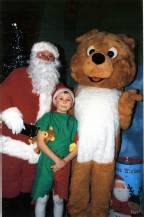 Fergus with Santa and his Elf at the Crossroads Christmas Fayre