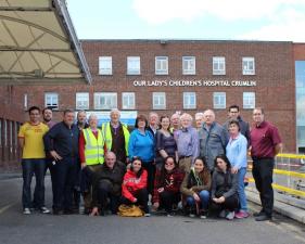 Rotary volunteers who cleared out rooms in the Parents Accommodation to make ready for renovations.