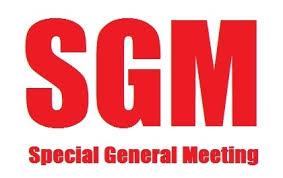 PLEASE NOTE that the SGM has been postponed until a suitable date in January