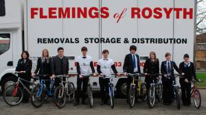 St Clumbas High School loading Flemings Removal van with Bike4Africa