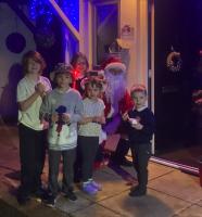 Happy children with Santa