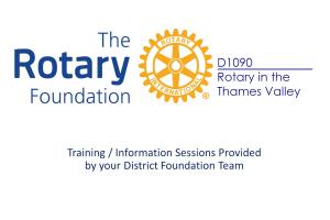 Rotary Foundation Training Sessions
