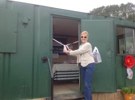 Diane opening garden shelter