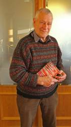 Hamish Brown MBE with his book 