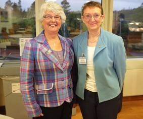 Speaker: Helen Houston making a welcome return to speak to the club. Helen is pictured here with Janet Lowe.