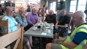 TuT Rotary Cycling group putting the world to rights at a coffee stop