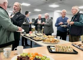 Club members partaking in a splendid buffet at North Devon Homes.