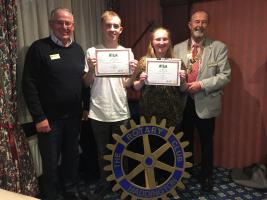 Daniel Mackinnon and Victoria Tennant shown with President Alan Dunton and Gordon Boyd