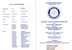 History of The Rotary Club of Blaby Meridian