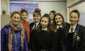 Interact Club members with Fiona Corner from Dementia Dogs