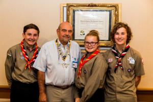 Will, Rebecca and Elliot with Chantry President Bob Guard 