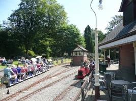 Everyone Enjoying the rides on the trains made and serviced by the Cardiff Model Engineering Society.