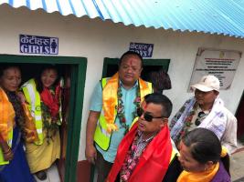 New toilets and hand washing facilities handed over to village elders and Rotary Club members.