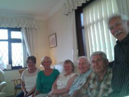 Bacon  Butty Brunch
This was a very successful event, largely due to lots of hard work by Brenda & Jon Lovgreen, with cake contributions & a raffle helping to raise over Â£500 for Mary's Meals.
Below are the International Committee plus husbands enjoy